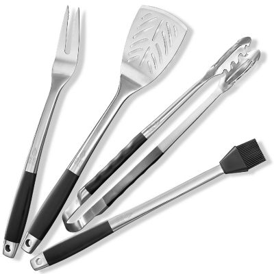 Pure Grill 4pc Stainless BBQ Grilling Utensil Tool Set, Heavy Duty Grill Accessories Image 1