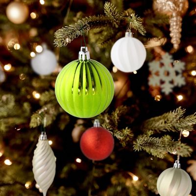 R N' D Toys Red and Green Christmas Decorative Ball Ornaments with Hooks 75 Piece Image 2