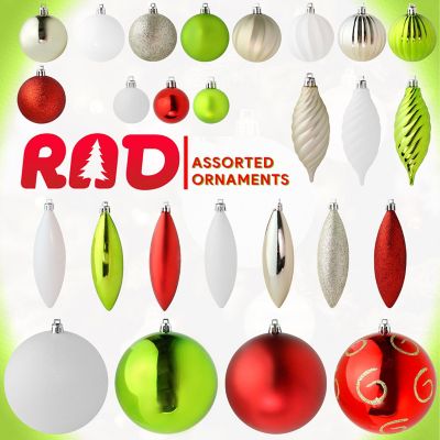 R N' D Toys Red and Green Christmas Decorative Ball Ornaments with Hooks 75 Piece Image 3