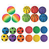 Rainbow-Colored Playground Rubber Ball Sports Assortment - 30 Pc. Image 1