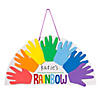 Rainbow Handprint Sign Craft Kit - Makes 12 Image 1