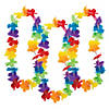 Rainbow Light-Up Flower Polyester Leis - 12 Pc. Image 1