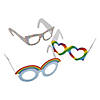 Rainbow Paper Glasses - 12 Pc Image 1