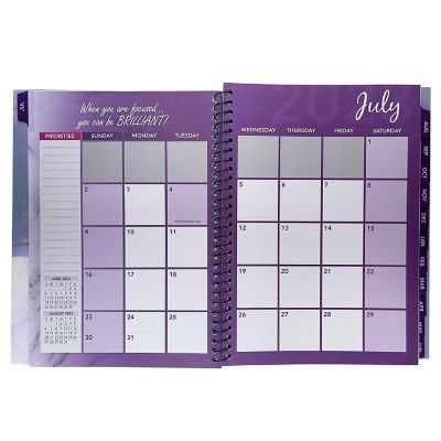RE-FOCUS THE CREATIVE OFFICE,  Purple Academic Calendar, Monthly and Weekly Views with Time Slots, To-Do List Image 1