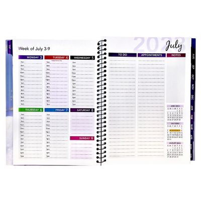 RE-FOCUS THE CREATIVE OFFICE,  Purple Academic Calendar, Monthly and Weekly Views with Time Slots, To-Do List Image 2