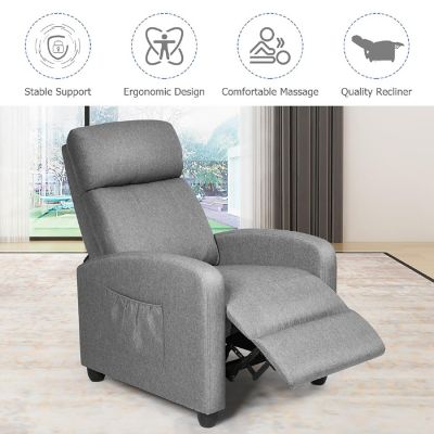 Recliner Massage Chair, Ergonomic Adjustable Single Sofa with Padded Seat Grey Image 3