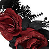 Red and Gold Roses with Black Foliage Halloween Wreath  22-Inch  Unlit Image 1