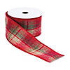 Red And Green Plaid 2.5" X 10 Yds. Ribbon (Set Of 2) Wired Polyester Image 1