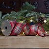 Red And Green Plaid 2.5" X 10 Yds. Ribbon (Set Of 2) Wired Polyester Image 2