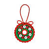 Red & White Button Wreath Christmas Ornament Craft Kit - Makes 12 Image 1