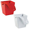 Red & White Cardboard Buckets with Ribbon Handle Kit - 12 Pc. Image 1