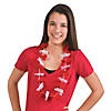 Red & White Hawaiian Flower Polyester Leis - 12 Pc. Image 1
