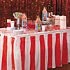 Red & White Striped Table Skirt Image 2