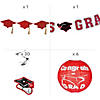 Red Congrats Grad Hanging Decorations Kit - 20 Pc. Image 1