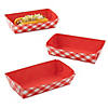 Red Gingham Paper Hot Dog Trays- 12 Ct. Image 1
