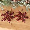 Red Jeweled Metal Snowflake Ornament (Set Of 12) 5.5"H Iron/Glass Image 2