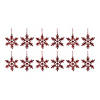 Red Jeweled Metal Snowflake Ornament (Set Of 12) 5.5"H Iron/Glass Image 3