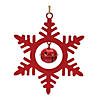 Red Metal Snowflake With Bell Ornament (Set Of 12) 6.5"H Iron Image 1