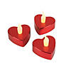 Red Metallic Heart-Shaped Battery-Operated Tea Light Candles - 12 Pc. Image 1