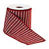 Red Plaid 4" X 10 Yds. Ribbon Wired Polyester Image 1