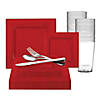 Red Square Plastic Dinnerware Value Set (60 Settings) Image 1