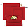 Red Square Plastic Plates Dinnerware Value Set (40 Dinner Plates + 40 Salad Plates) Image 3