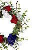 Red  white and Blue Hydrangea and Eucalyptus Patriotic Artificial Wreath Image 2