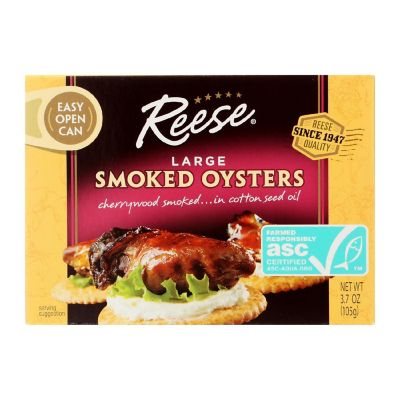 Reese Oysters - Smoked - Large - 3.7 oz - Case of 10 Image 1