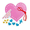 Religious Lacing Heart Valentine Ornament Craft Kit - Makes 12 Image 1