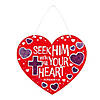 Religious Seek Him Heart Sign Craft Kit - Makes 12 Image 1