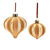 Ribbed Glass Onion Ornament (Set Of 12) 3.25"H, 4.5"H Glass Image 1