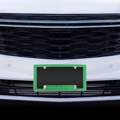 Rico Industries Emerald Green Glitter All Over Automotive License Plate Frame for Car/Truck/SUV (12" x 6") Image 1