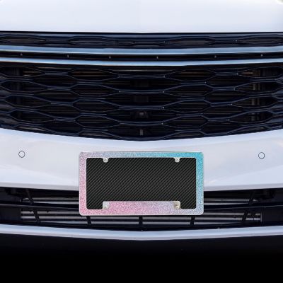 Rico Industries Gradient - Pink And Blue All Over Automotive License Plate Frame for Car/Truck/SUV (12" x 6") Image 1