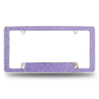 Rico Industries Lavendar Glitter All Over Automotive License Plate Frame for Car/Truck/SUV (12" x 6") Image 1