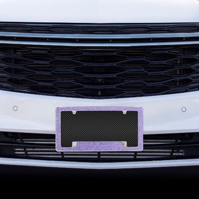 Rico Industries Lavendar Glitter All Over Automotive License Plate Frame for Car/Truck/SUV (12" x 6") Image 1