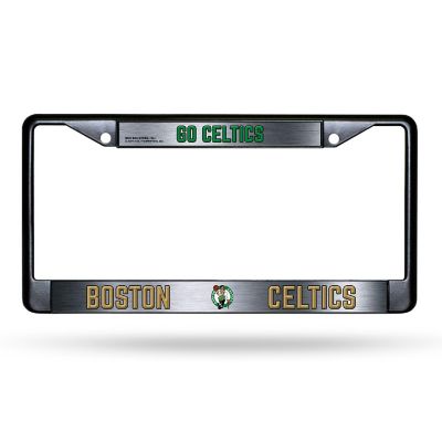 Rico Industries NBA Basketball Boston Celtics Black Game Day Black Chrome Frame with Printed Inserts 12" x 6" Car/Truck Auto Accessory Image 1