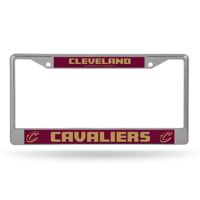 Rico Industries NBA Basketball Cleveland Cavaliers  12" x 6" Chrome Frame With Decal Inserts - Car/Truck/SUV Automobile Accessory Image 1