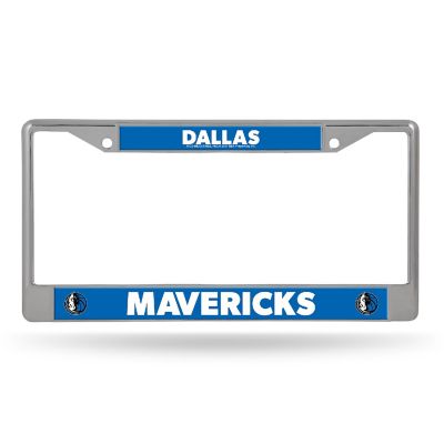 Rico Industries NBA Basketball Dallas Mavericks  12" x 6" Chrome Frame With Decal Inserts - Car/Truck/SUV Automobile Accessory Image 1