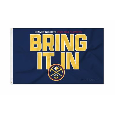 Rico Industries NBA Basketball Denver Nuggets 2023 NBA Playoffs Slogan 3' x 5' Banner Flag Single Sided - Indoor or Outdoor - Home D&#233;cor Image 1