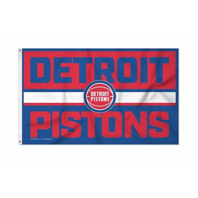 Rico Industries NBA Basketball Detroit Pistons Bold 3' x 5' Banner Flag Single Sided - Indoor or Outdoor - Home D&#233;cor Image 1
