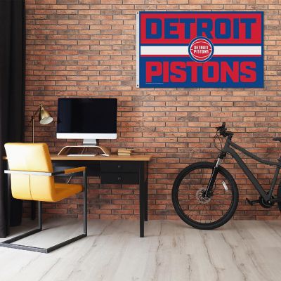 Rico Industries NBA Basketball Detroit Pistons Bold 3' x 5' Banner Flag Single Sided - Indoor or Outdoor - Home D&#233;cor Image 1