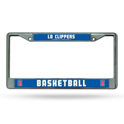 Rico Industries NBA Basketball Los Angeles Clippers  12" x 6" Chrome Frame With Decal Inserts - Car/Truck/SUV Automobile Accessory Image 1