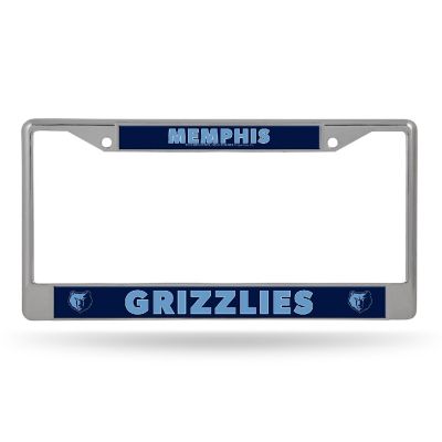 Rico Industries NBA Basketball Memphis Grizzlies  12" x 6" Chrome Frame With Decal Inserts - Car/Truck/SUV Automobile Accessory Image 1