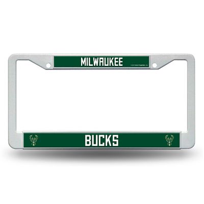 Rico Industries NBA Basketball Milwaukee Bucks  12" x 6" Plastic Car Frame Image 1