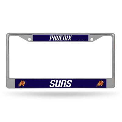 Rico Industries NBA Basketball Phoenix Suns  12" x 6" Chrome Frame With Decal Inserts - Car/Truck/SUV Automobile Accessory Image 1