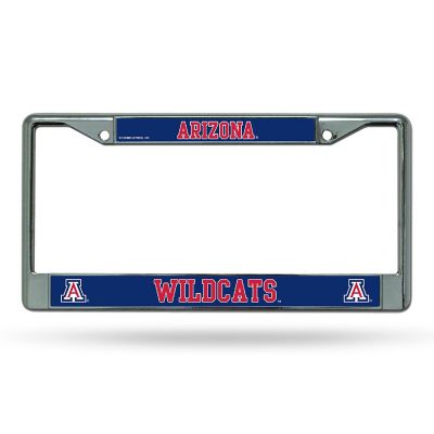 Rico Industries NCAA  Arizona Wildcats  12" x 6" Chrome Frame With Decal Inserts - Car/Truck/SUV Automobile Accessory Image 1