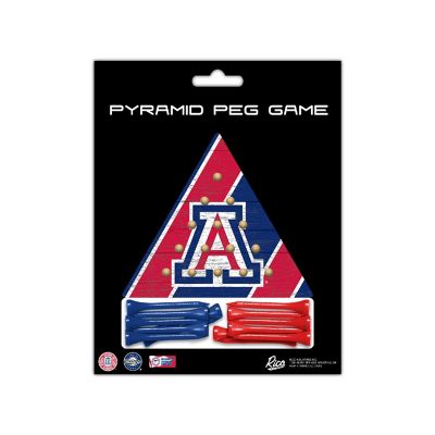Rico Industries NCAA  Arizona Wildcats  4.5" x 4" Wooden Travel Sized Pyramid Game - Toy Peg Games - Triangle - Family Fun Image 2