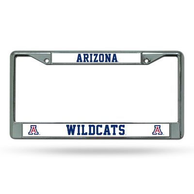 Rico Industries NCAA  Arizona Wildcats Premium 12" x 6" Chrome Frame With Plastic Inserts - Car/Truck/SUV Automobile Accessory Image 1
