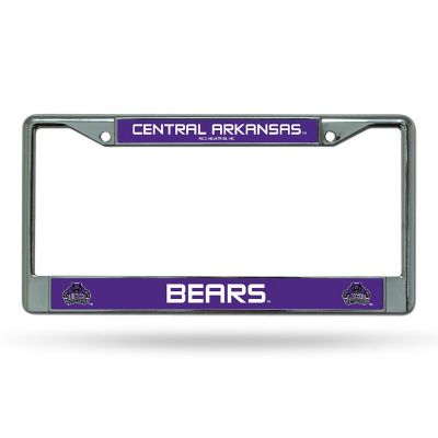 Rico Industries NCAA  Central Arkansas Bears  12" x 6" Chrome Frame With Decal Inserts - Car/Truck/SUV Automobile Accessory Image 1