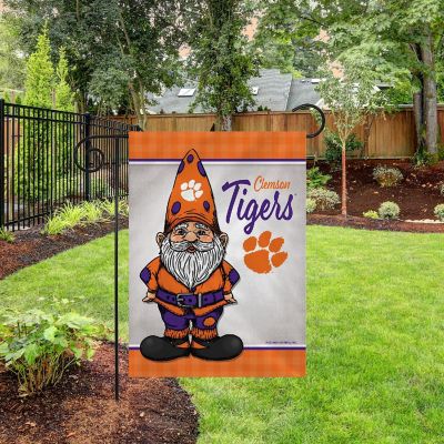Rico Industries NCAA  Clemson Tigers Gnome Spring 13" x 18" Double Sided Garden Flag Image 1